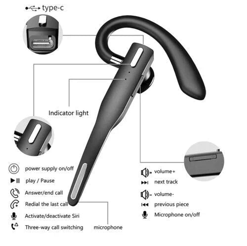 Trådløse Bluetooth 5.1 hovedtelefoner med dobbelt mikrofon