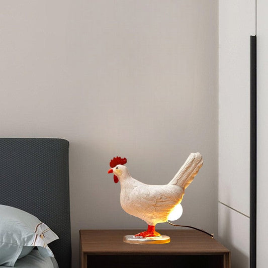 Rolig kyckling bordslampa med LED - Unik dekoration