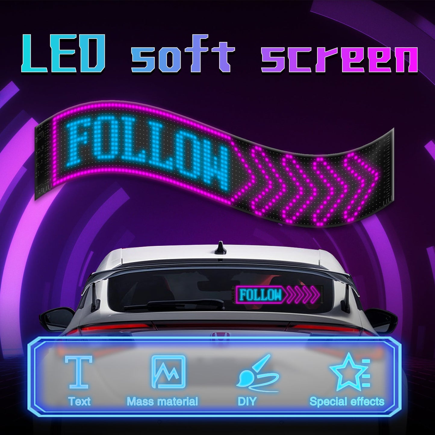 Programmabel LED-display til bilen til effektiv kommunikation