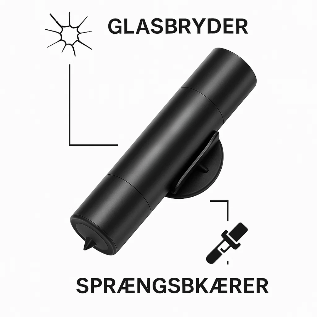 Nødværktøj 2-i-1 | Glasbryder og Sikkerhedssaks