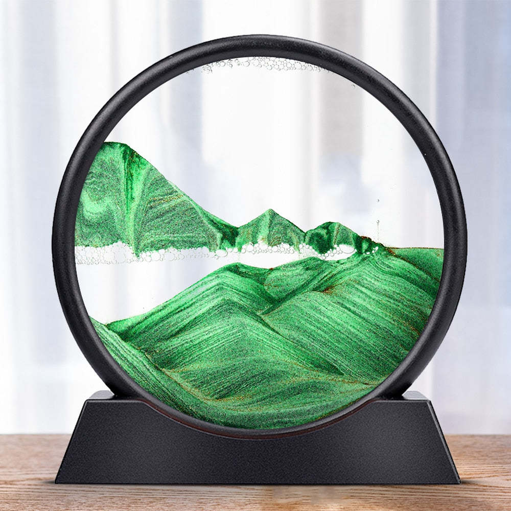 Afslappende 3D Sandkunst i Glas – Skab Ro i Dit Hjem