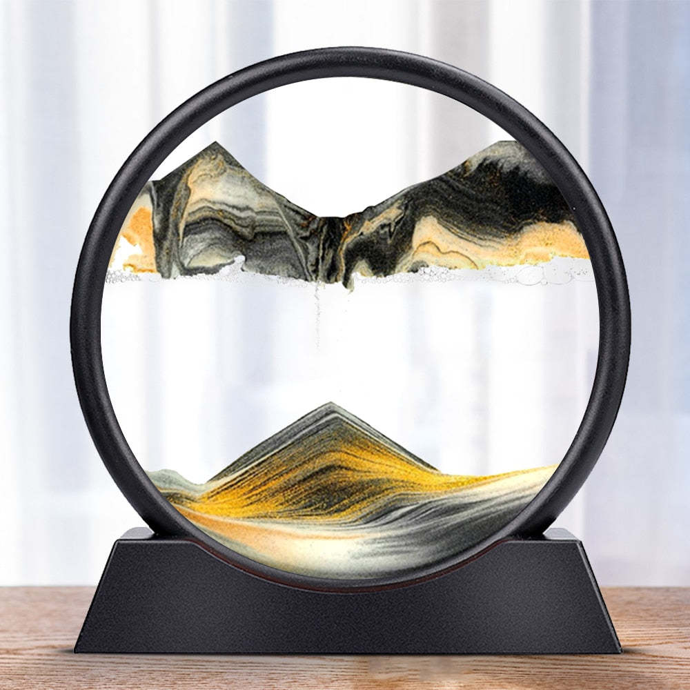 Lugnande 3D Sandkonst - Elegant Glasdekoration för Ditt Rum
