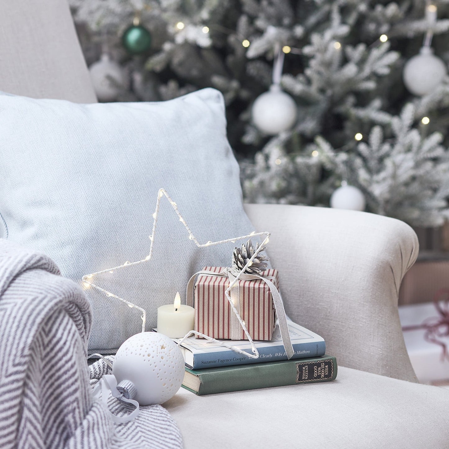 Elegant stjärndekoration med mikro-LED och timer