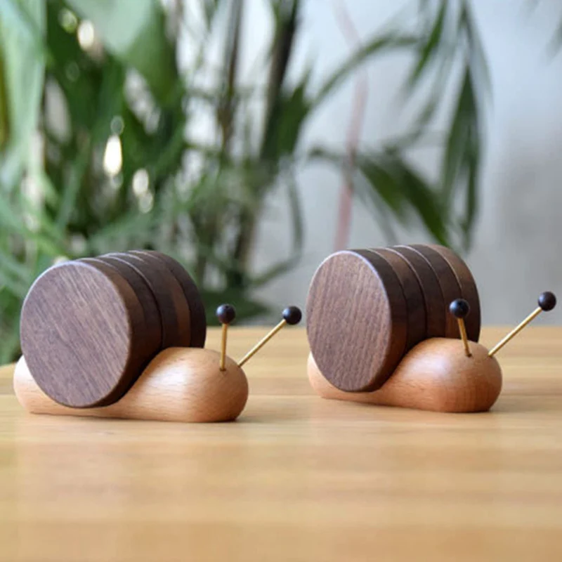 Skandinaviska Valnöt Coasters - Minimalistisk Design och Hållbarhet
