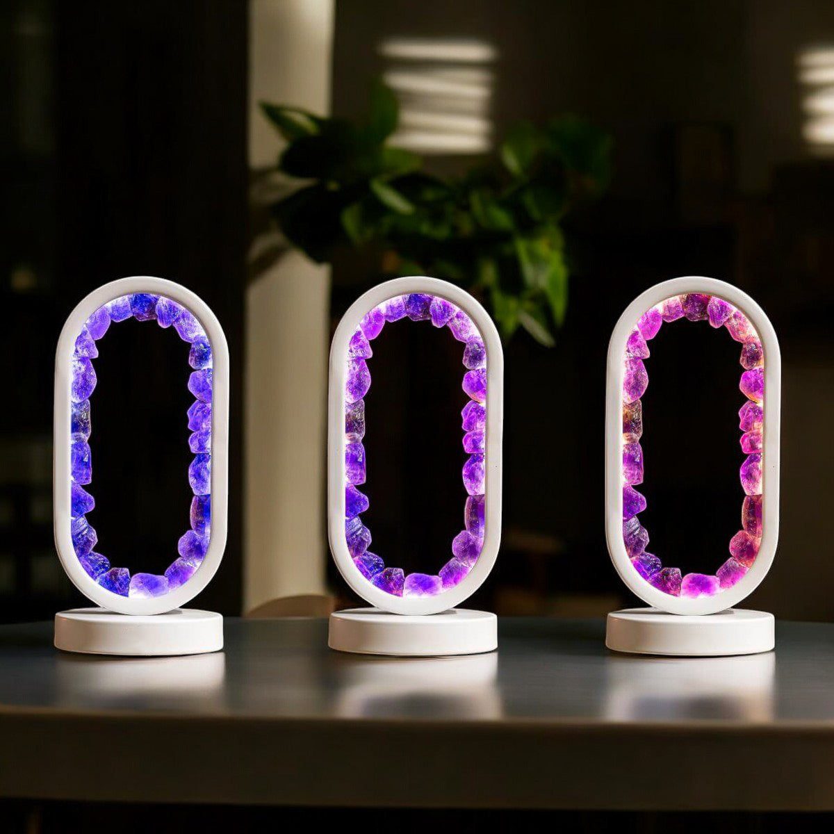 Amethyst lampe til stressaflastning med elegant design