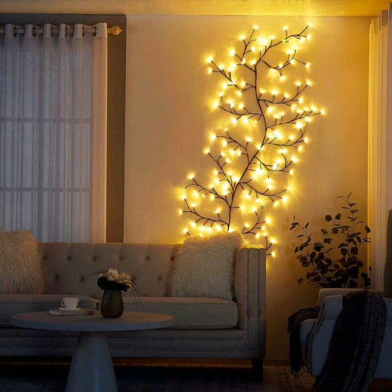 Vægkunst Vingelampe med Naturinspireret Elegance