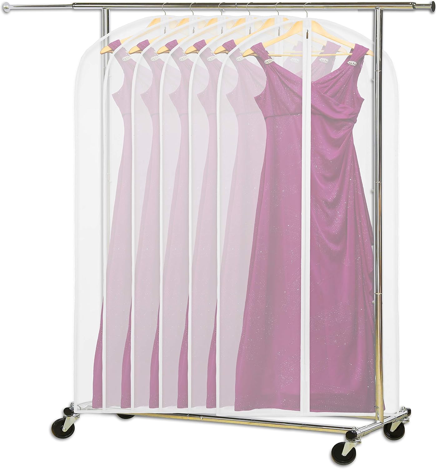 Gennemsigtige opbevaringsposer til tøj – Pakke med 10 til lange kjoler og jakkesæt