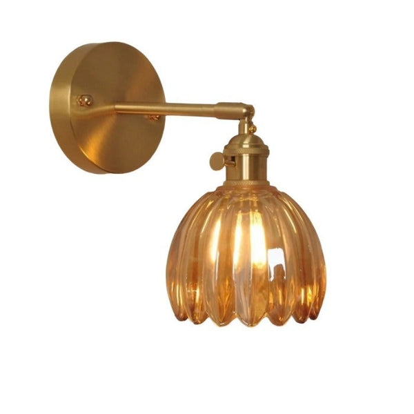 Retro glas væglampe – væglampe formet som en tulipan knop
