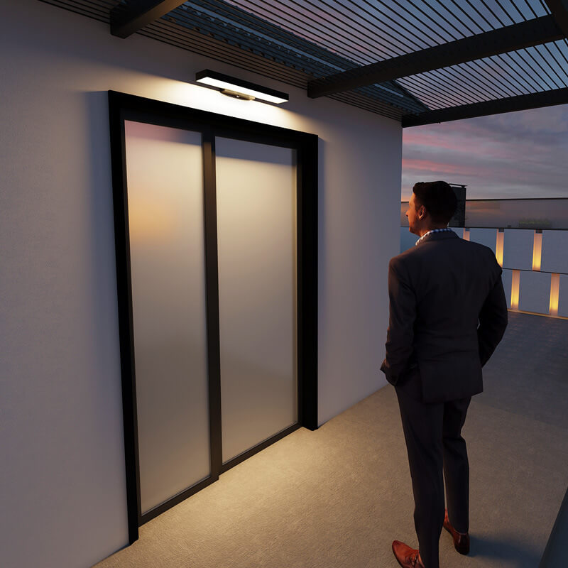 Udendørs LED Væglampe i Rustfrit Stål med Varmt Lys