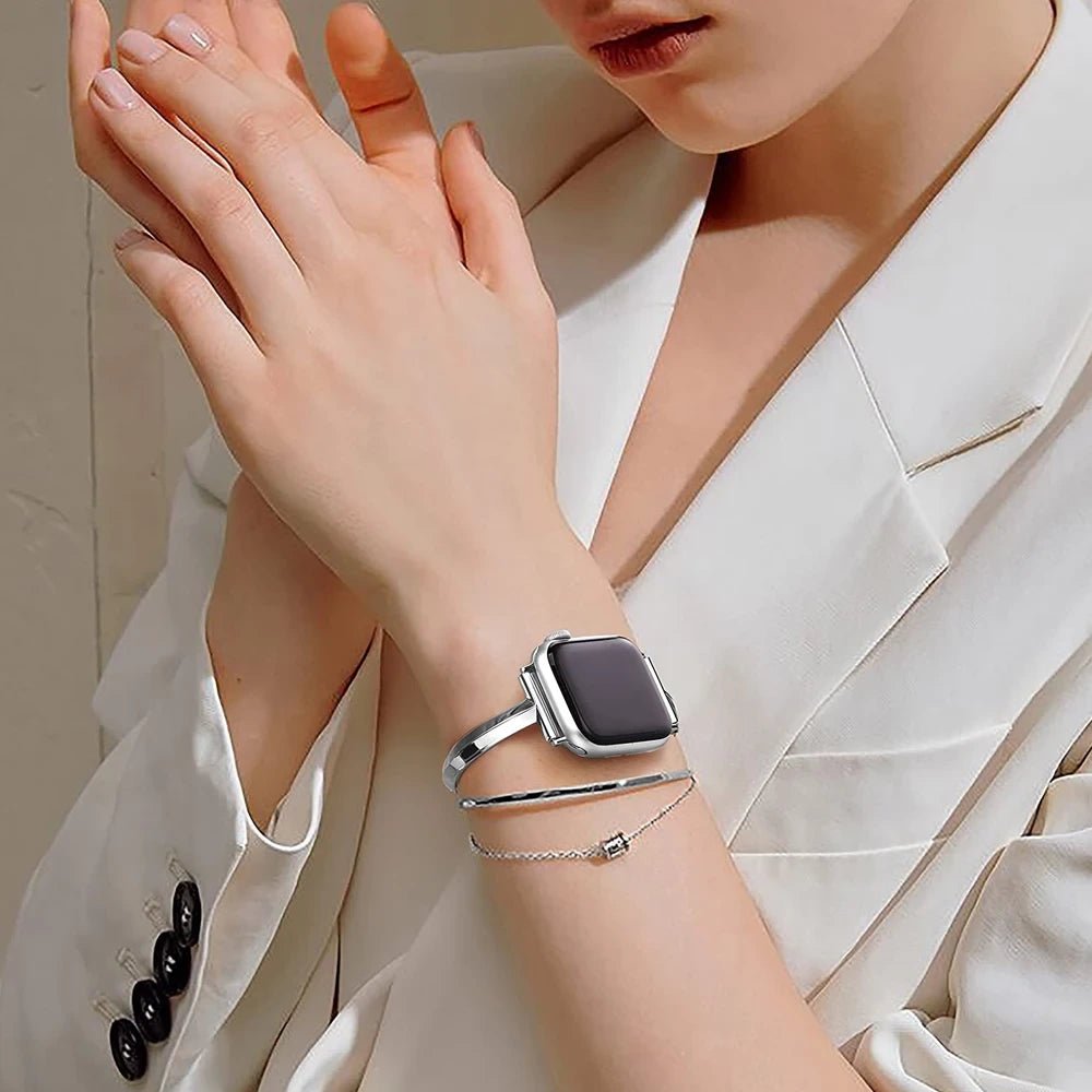 Elegante rustfrit stål armbånd til Apple Watch til daglig brug