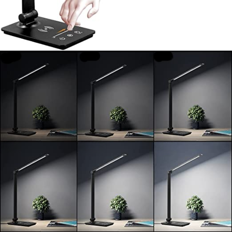 Moderne LED Skrivebordslampe med Trådløs Opladerfunktion