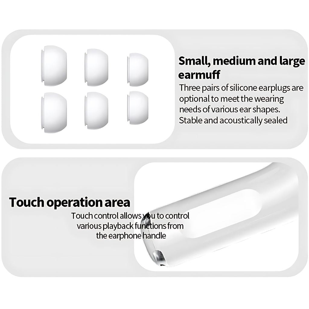 Trådløse øretelefoner med LCD-touchskærm til aktiv livsstil