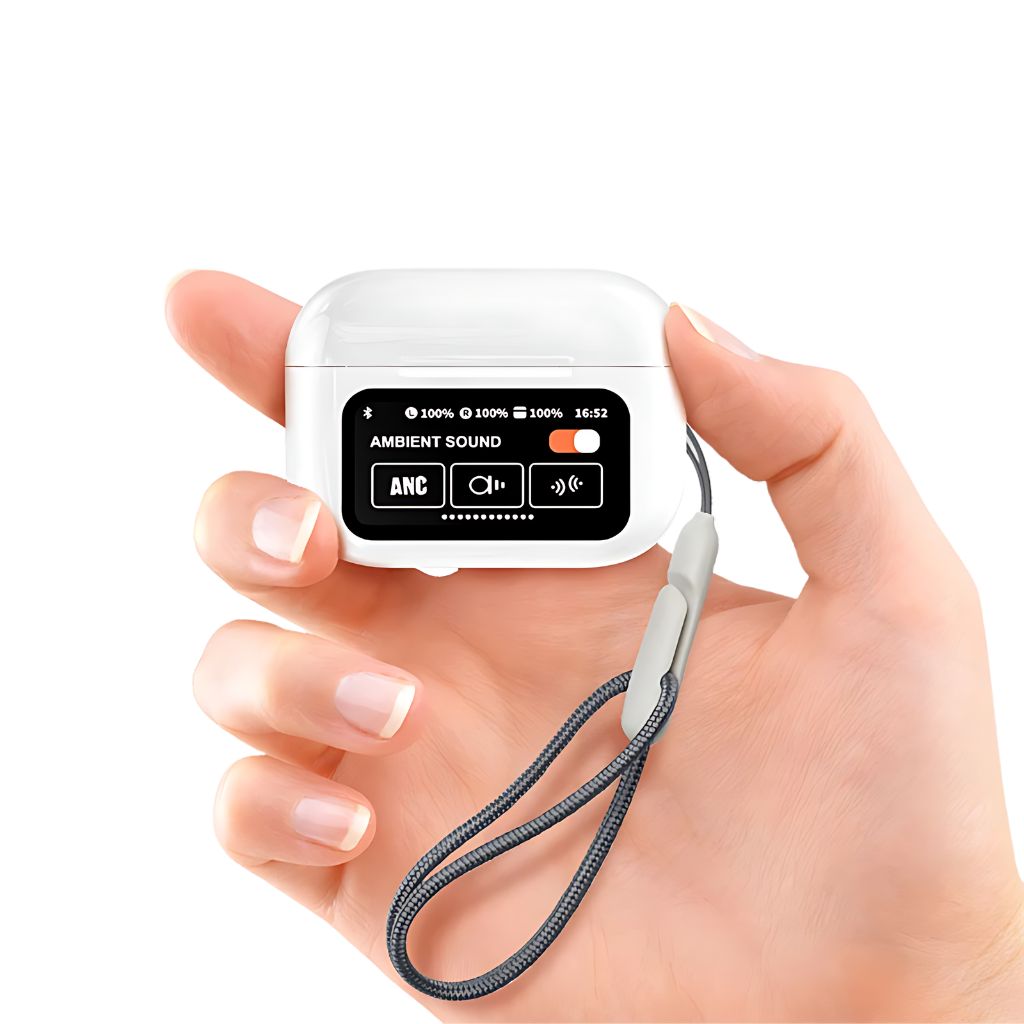 Trådløse øretelefoner med LCD-touchskærm til aktiv livsstil