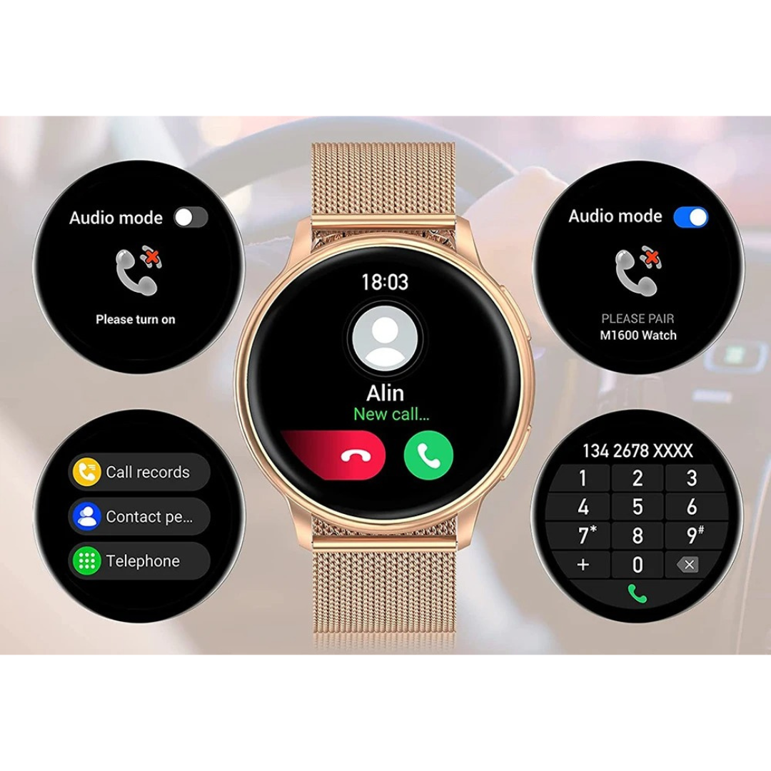 Smartwatch med Bluetooth-opkald og sundhedsovervågning