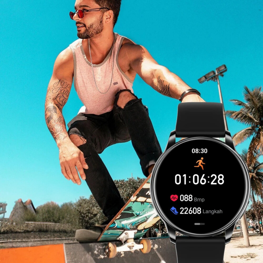 Smartwatch med Bluetooth-opkald og sundhedsovervågning