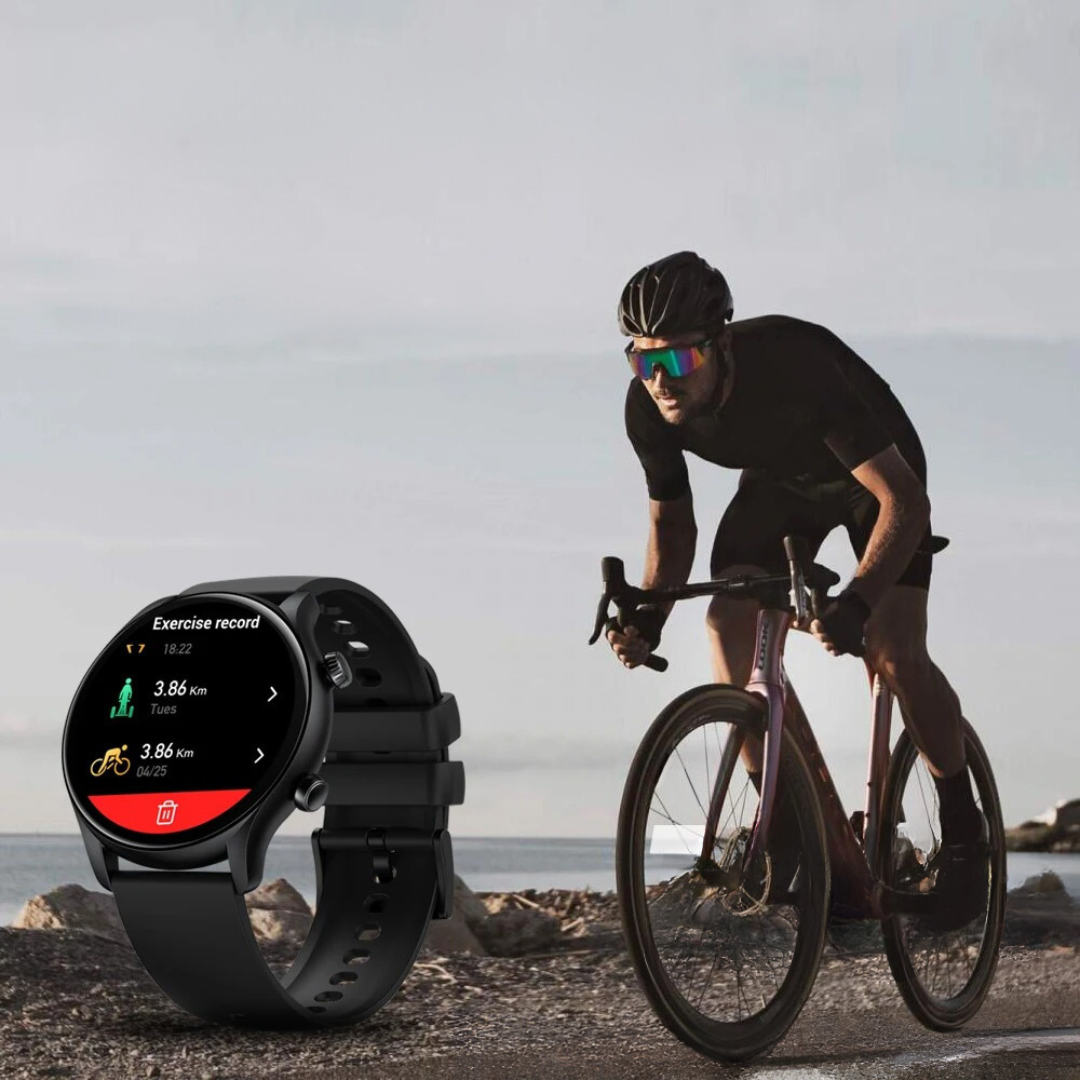 Smartklocka med HD-skärm och röstsamtal för fitnessentusiaster
