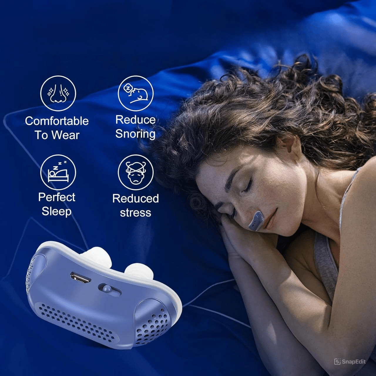 Rejsestørrelse Mikro CPAP Enhed til Snorkestop & Bedre Søvn