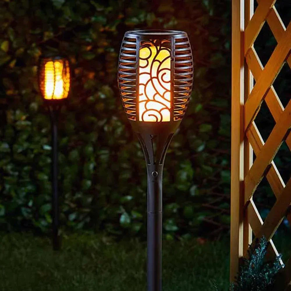 Solcelledrevet Havefakkel med Realistisk Flammeeffekt