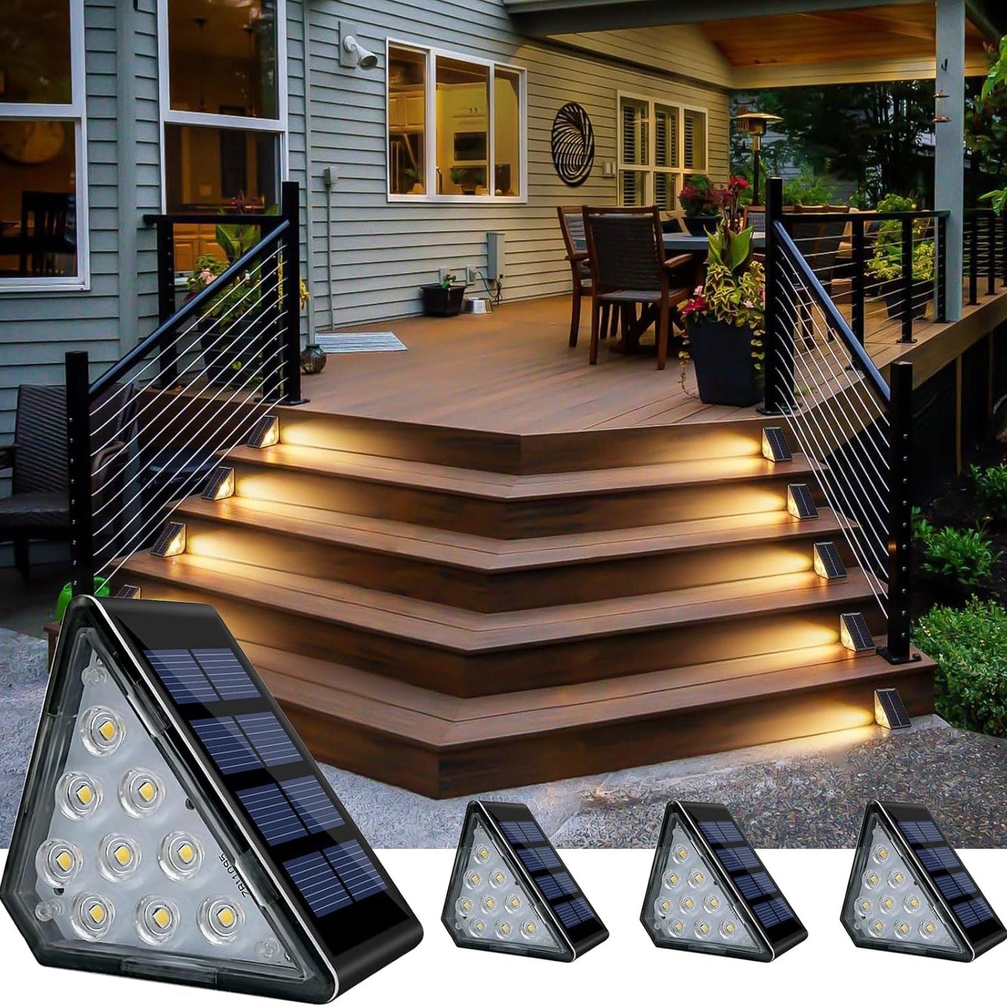 Solcelle LED-trappebelysning - Elegant udendørs design