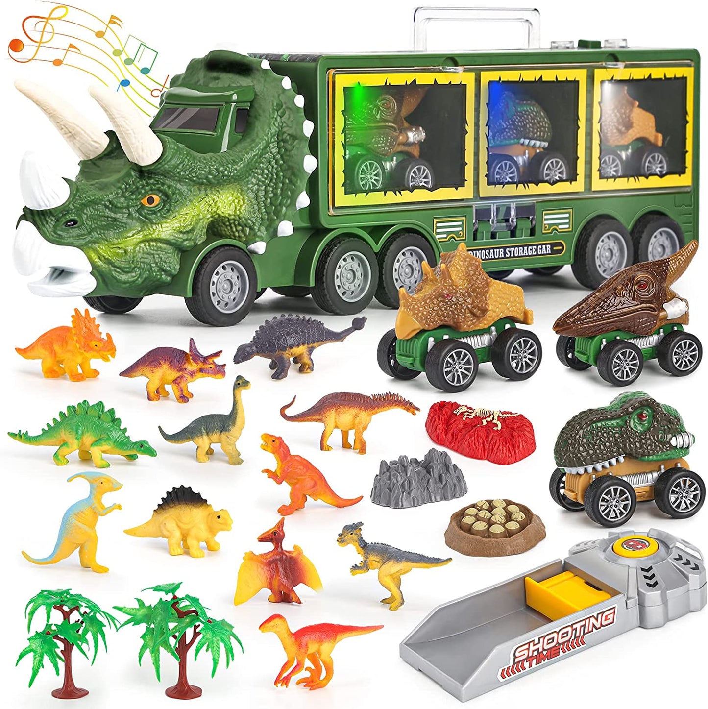 Dino Lastbil - Legetøjslastbil med dinosaurer og lydeffekter