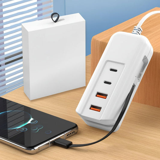Hurtig 4-Port USB Oplader Hub med Type-C til Flere Enheder