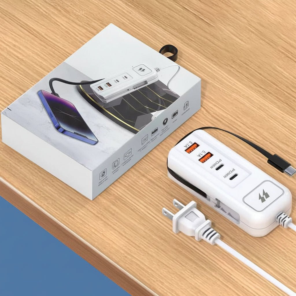Hurtig 4-Port USB Oplader Hub med Type-C til Flere Enheder