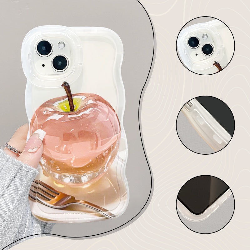 Frugtmønster Gennemsigtigt iPhone Cover med Stander