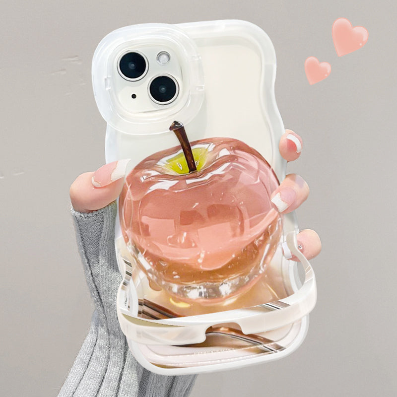 Frugtmønster Gennemsigtigt iPhone Cover med Stander