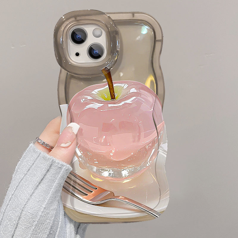 Frugtmønster Gennemsigtigt iPhone Cover med Stander