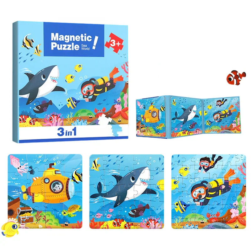 Magnetisk Montessori-pusselbok för kreativt lärande