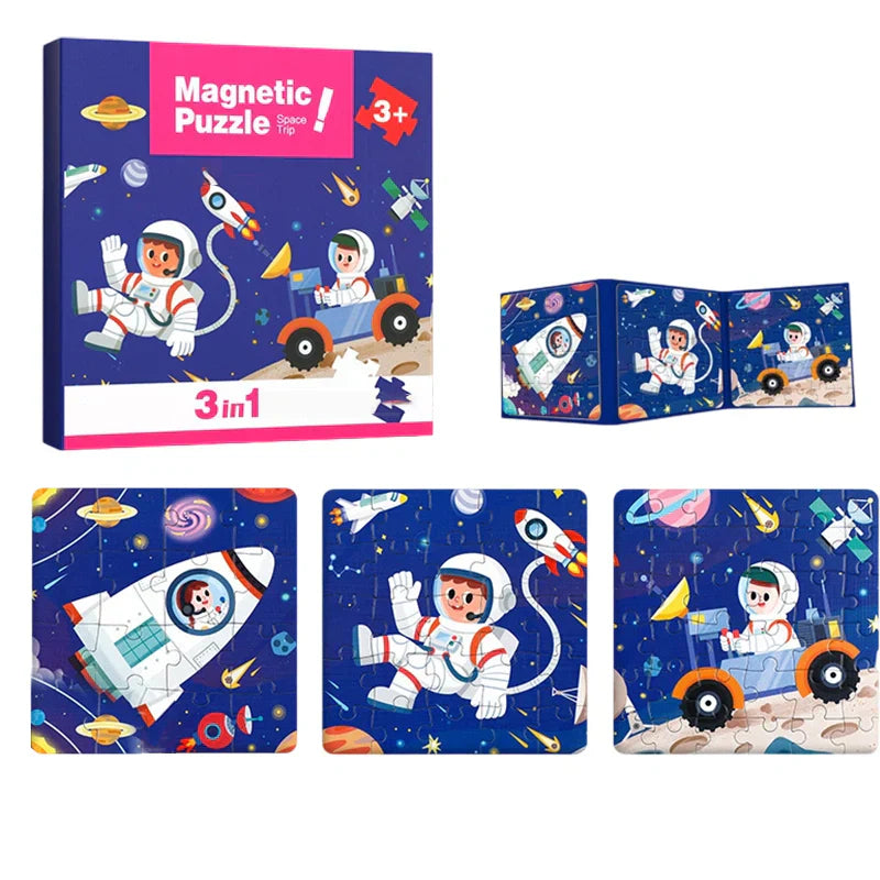 Magnetisk Montessori-pusselbok för kreativt lärande