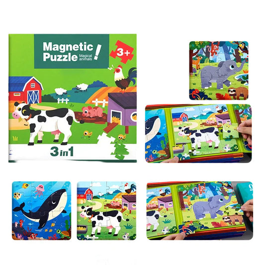 Magnetisk Montessori Puslespilbog for Kreativ Læring