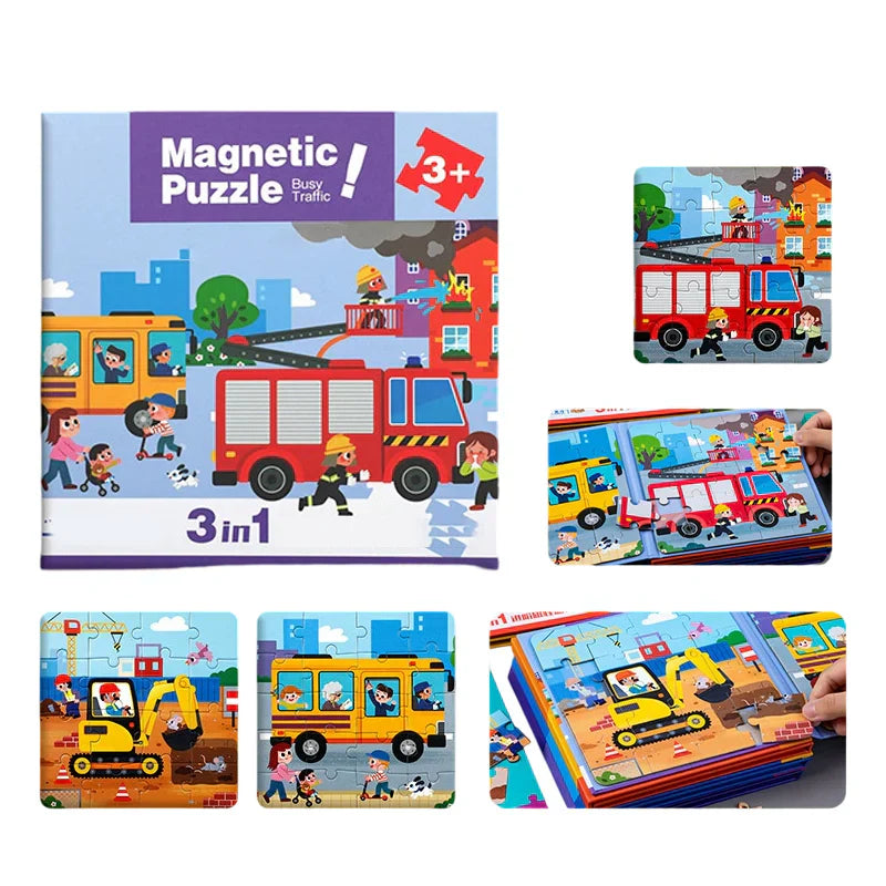 Magnetisk Montessori-pusselbok för kreativt lärande
