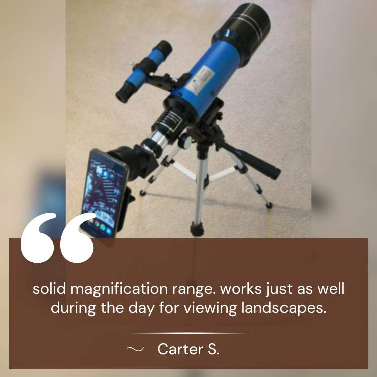 Nybörjarteleskop med 70 mm bländare och 400 mm brännvidd