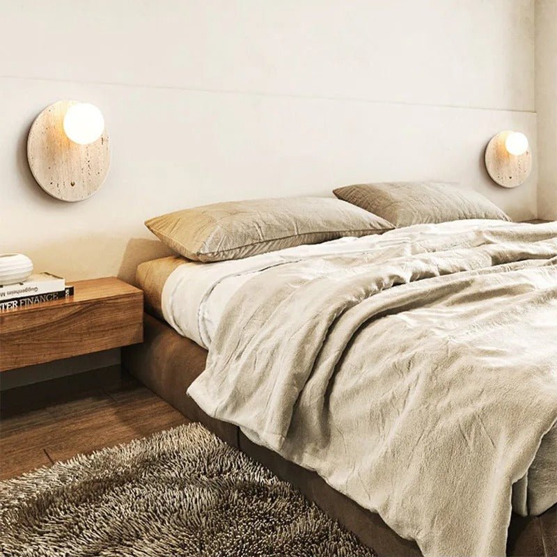 Travertin LED-væglampe: Naturlig elegance til dit hjem