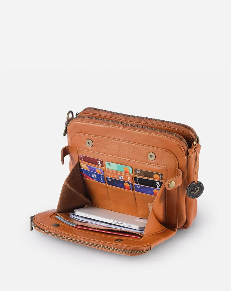 Elegant Crossbody Väska i Läder - Stil och Funktionalitet