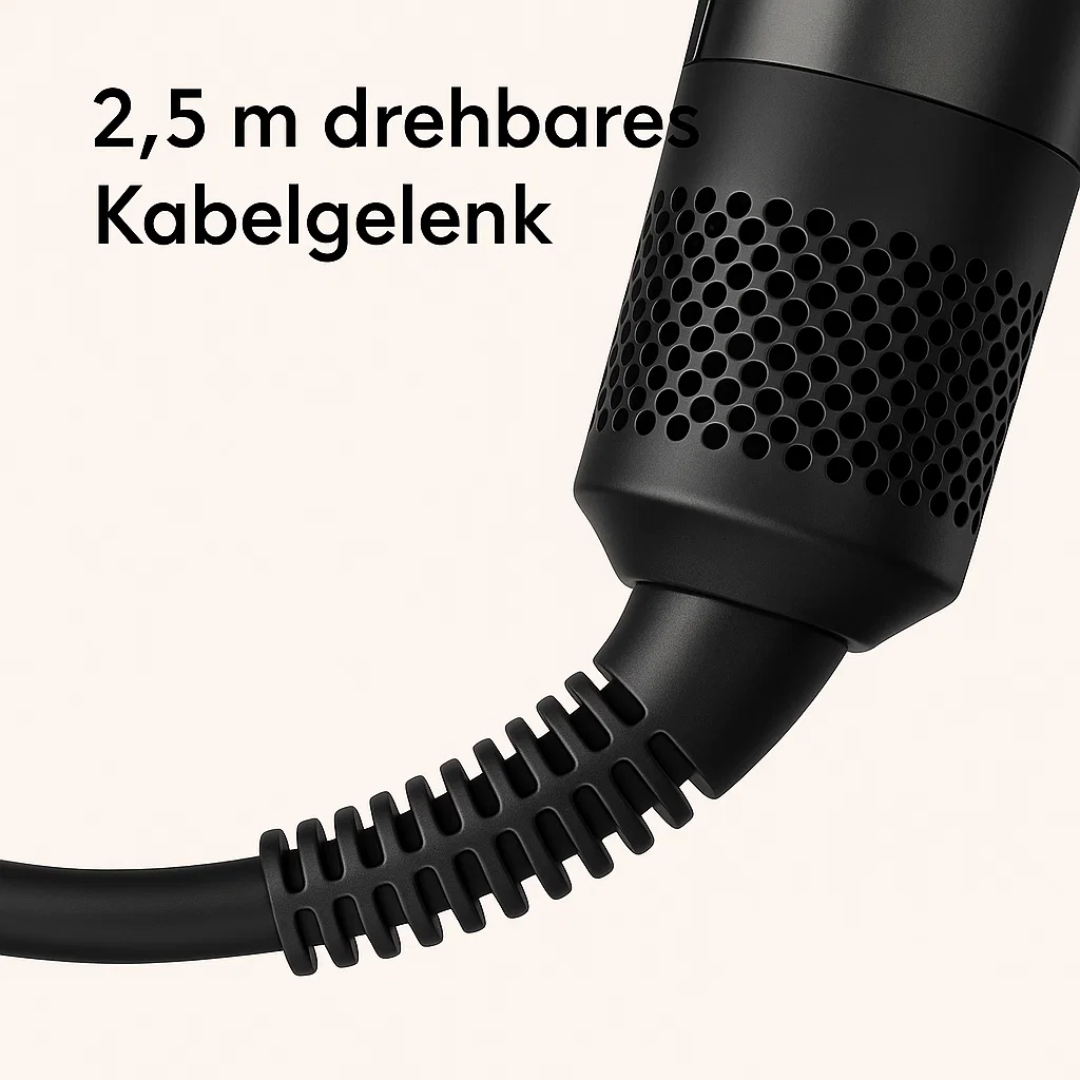 Ansträngningsfri kombination av hårtork och plattång
