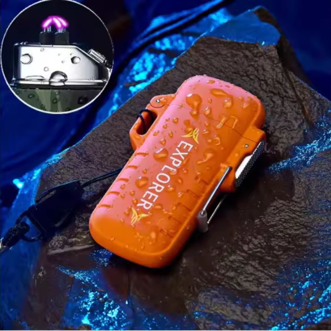 Elektrisk Dobbelt Bue Lighter | Genopladelig, Vindbestandig & Ideel til Camping og Udendørs Eventyr