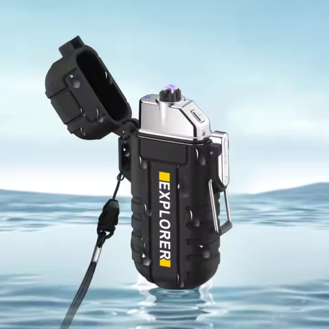Elektrisk Dobbelt Bue Lighter | Genopladelig, Vindbestandig & Ideel til Camping og Udendørs Eventyr