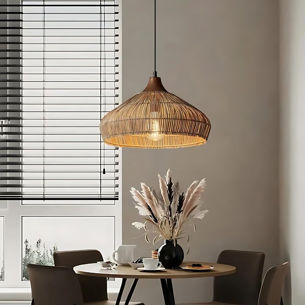 SunWeave Hængelampe – Naturlig Elegance og Boho Flair