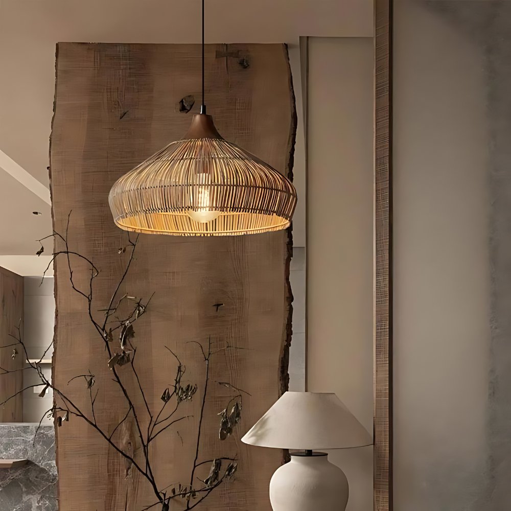 SunWeave Hængelampe – Naturlig Elegance og Boho Flair
