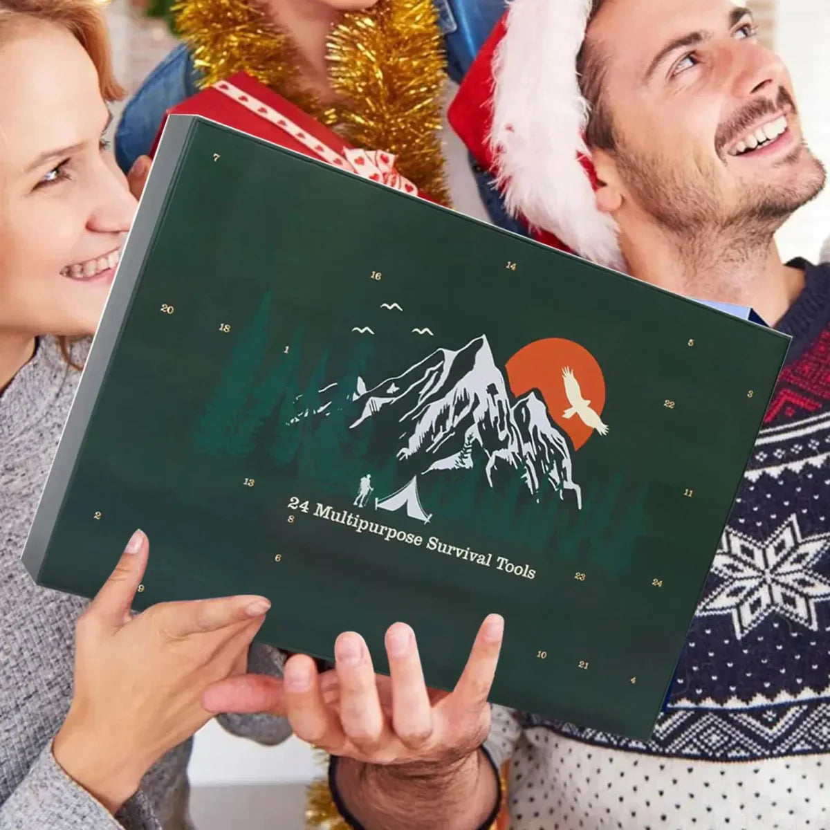 Overlevelses Adventskalender – Udendørs Sæt til Mænd med 24 Værktøjer 2025