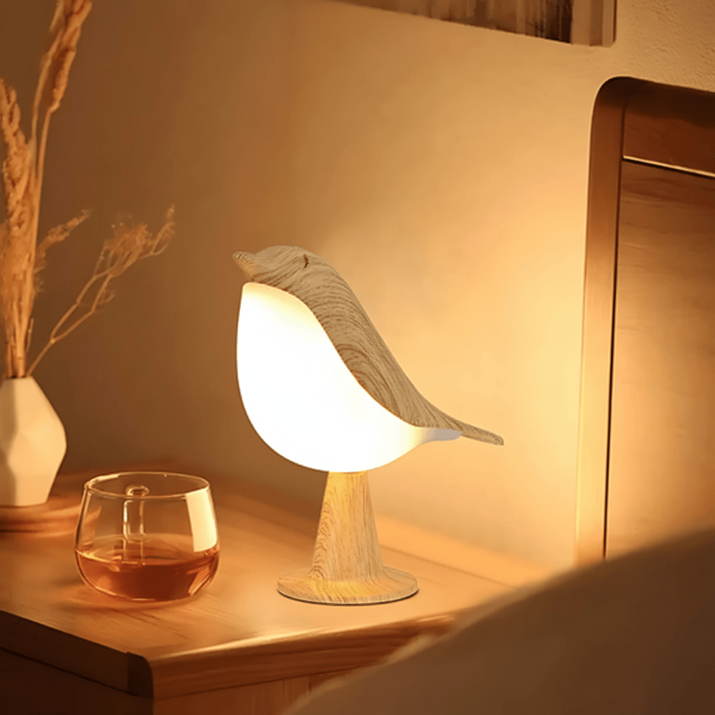 Fågelformad LED-nattlampa med touch och aromadiffuser