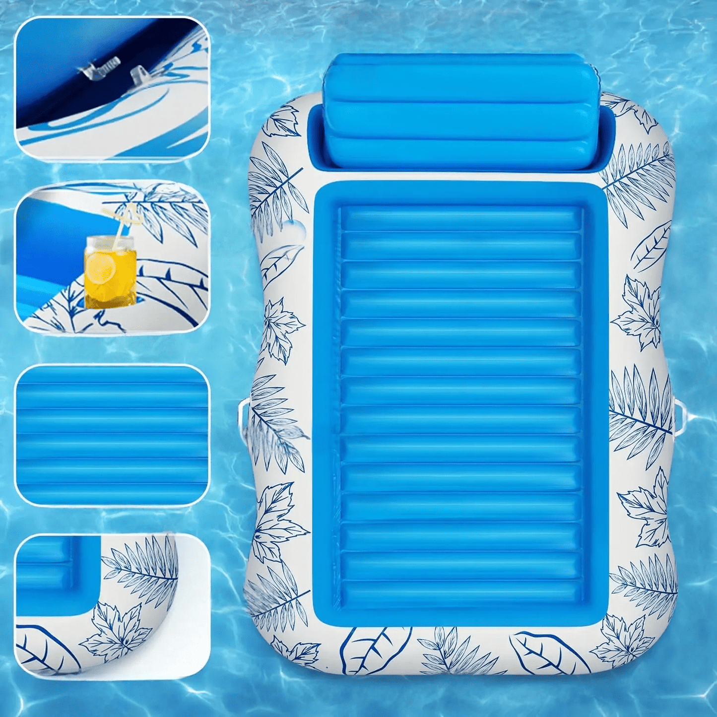 Komfortabel Pool Lounger med Indbygget Kopholder
