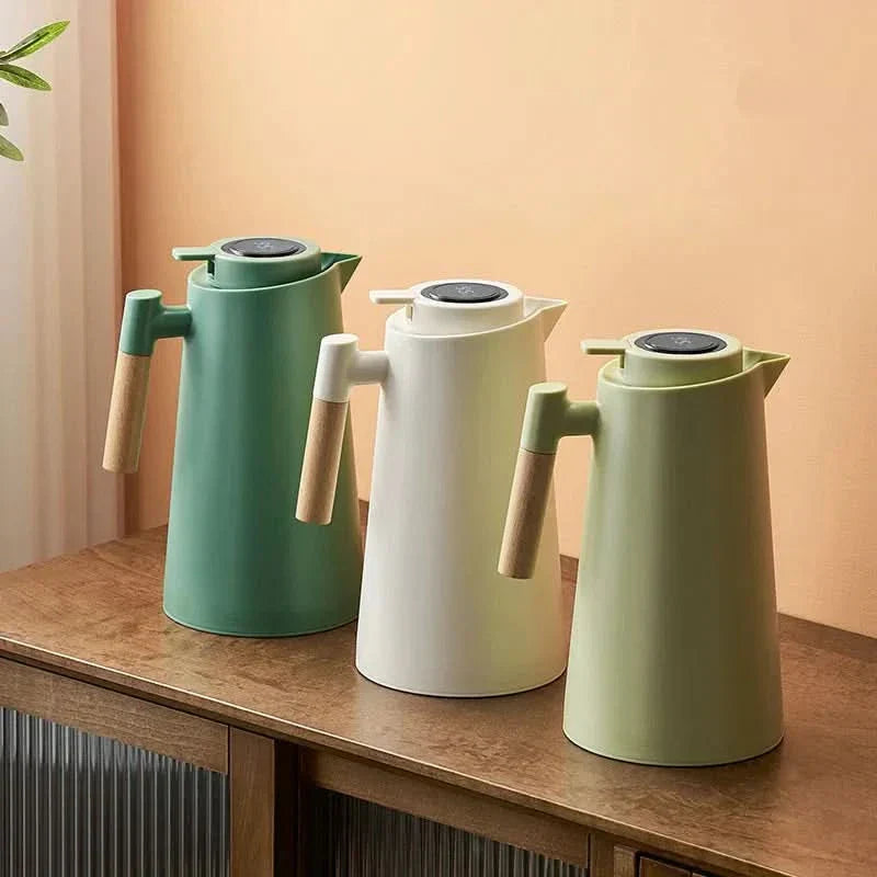 Elegant termokanna i glas med digital temperaturvisning