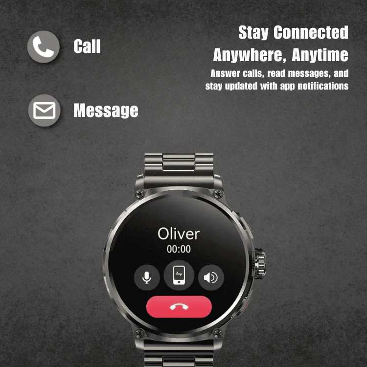Robust Smartwatch – 10 Dages Batteri, Opkaldsnotifikationer og Sundhedsovervågning