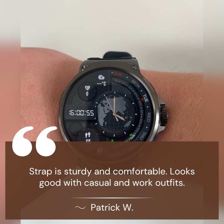 Robust Smartwatch – 10 Dages Batteri, Opkaldsnotifikationer og Sundhedsovervågning