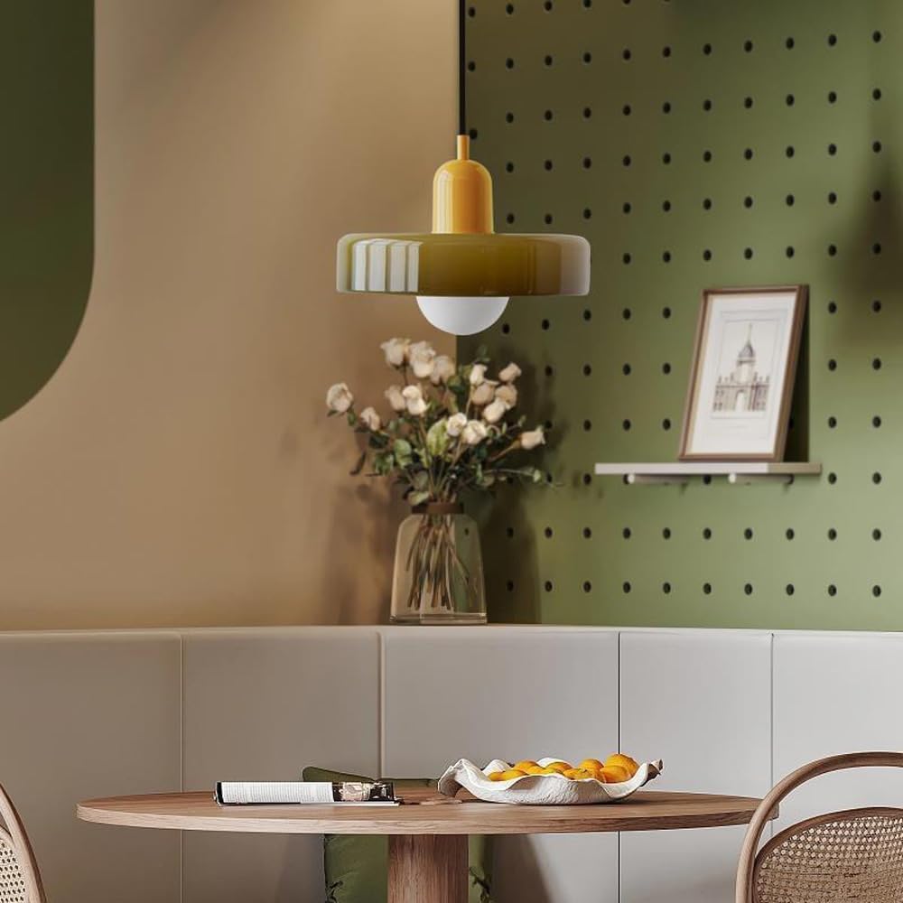 Färggrann Glashänglampa med Modern Bauhaus-Design