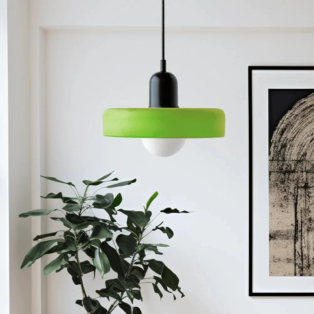 Färggrann Glashänglampa med Modern Bauhaus-Design