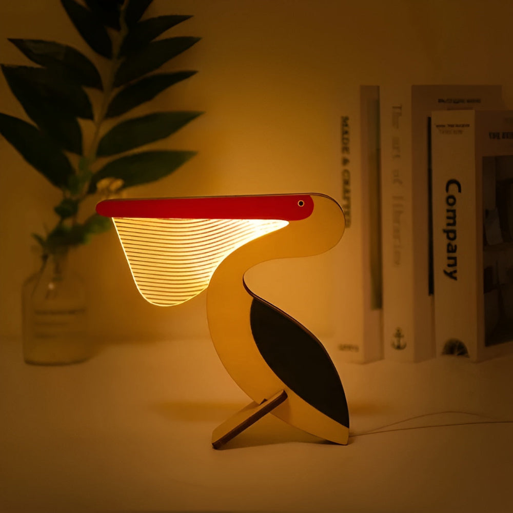 Äventyrlig Barnlampa i Trä – Lugnande LED-ljus
